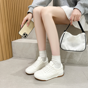 真皮内增高小白鞋女2026春季新款显脚小百搭休闲厚底板鞋轻便女鞋