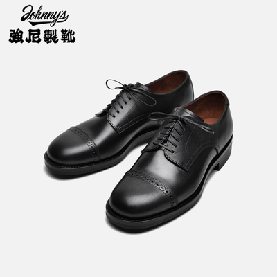 强尼制靴 德比三接头荷兰小牛皮Derby shoes正装通勤商务男士皮鞋