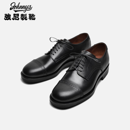 强尼制靴 德比三接头荷兰小牛皮Derby shoes正装通勤商务男士皮鞋
