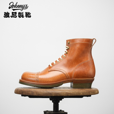 强尼制靴美式复古工装靴
