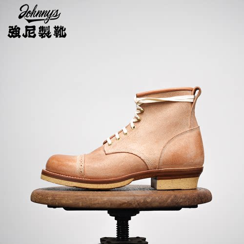 强尼制靴美式复古工装靴