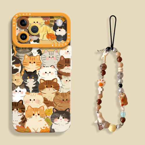 适用苹果17满屏猫咪手机壳