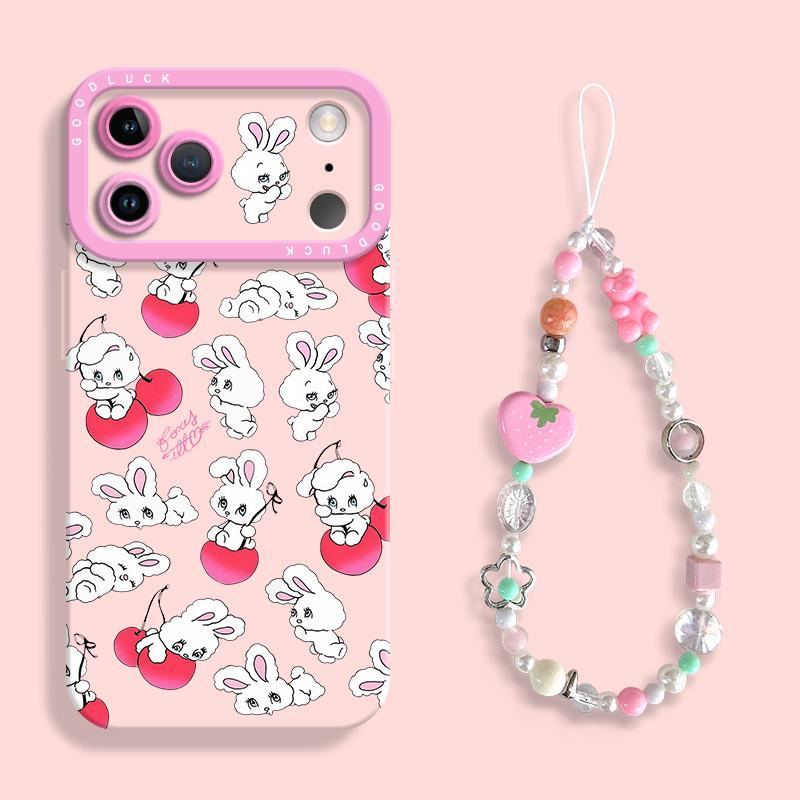 适用苹果17樱桃兔子手机壳