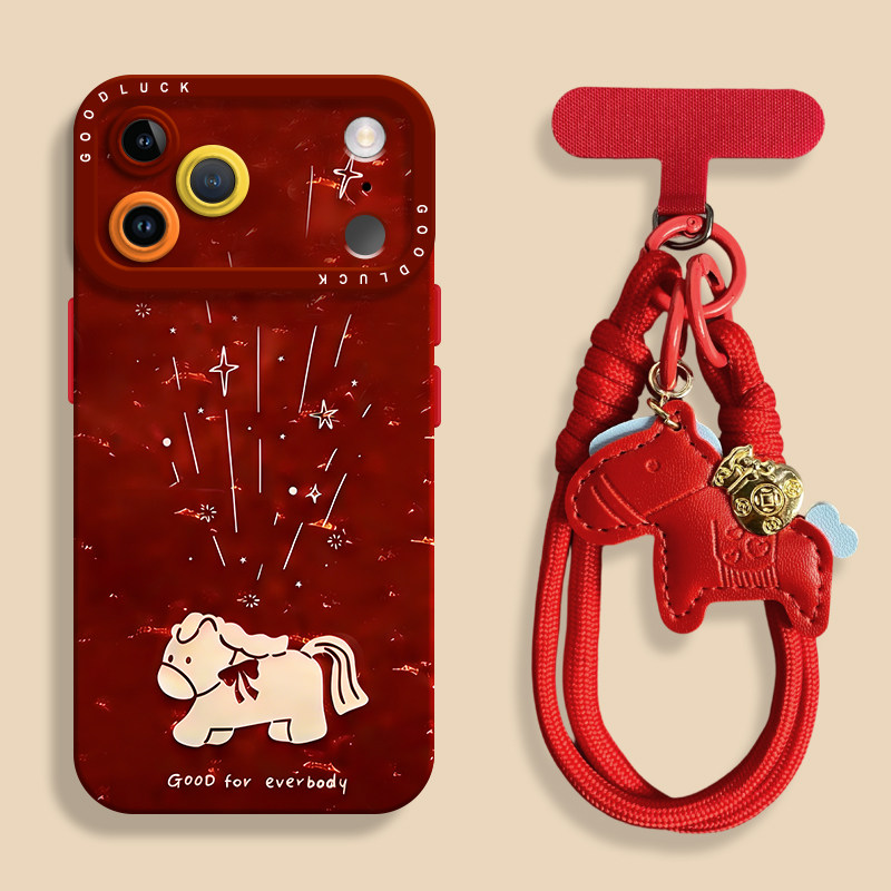 烟花小白马适用iPhone17红色手机壳新款苹果17promax液态苹果air瞳眼硅胶壳17pro保护套ip16带挂绳15新年14,3C数码配件,手机保护套/壳,淘宝优惠券,粉丝福利购,淘宝优惠卷