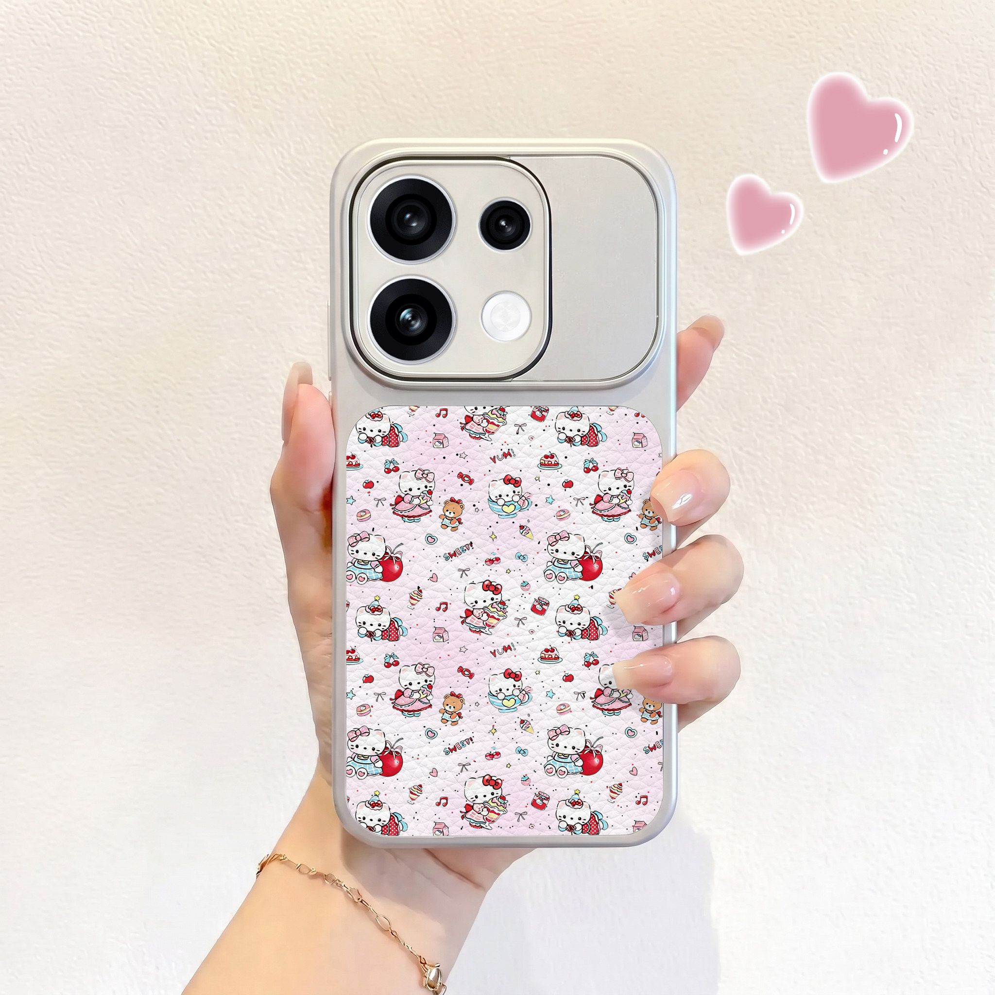 碎花樱桃kt适用opporeno16手机壳新款reno16pro皮纹壳reno15仿皮保护套OPPO男女14pro高级13卡通12可爱全包
