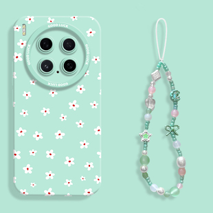 绿意碎花适用vivox300ultra新款 手机壳vivox300s液态硅胶壳x300全包x200保护套VIVO男女x100挂绳卡通pro