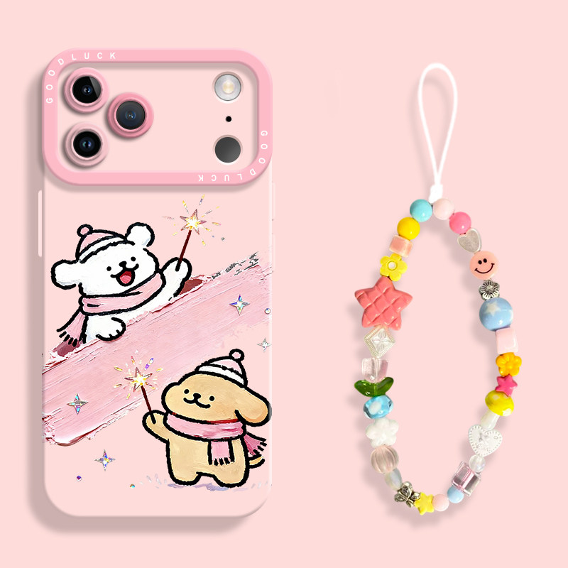 暖冬线条小狗适用iPhone17手机壳新款苹果17promax液态苹果air硅胶壳16保护套ip15卡通14创意pro男13女可爱