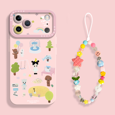 适用于iPhone17手机壳新款苹果16promax清新女孩贴画air瞳眼硅胶软壳15pro防摔14保护套ip13带挂绳12PM女款