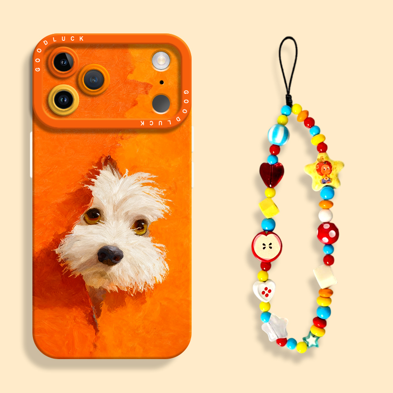 适用苹果17毛绒狗狗手机壳