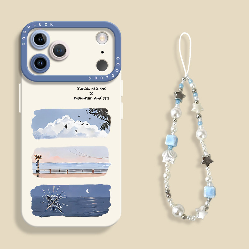 适用苹果17夏日海边日落手机壳