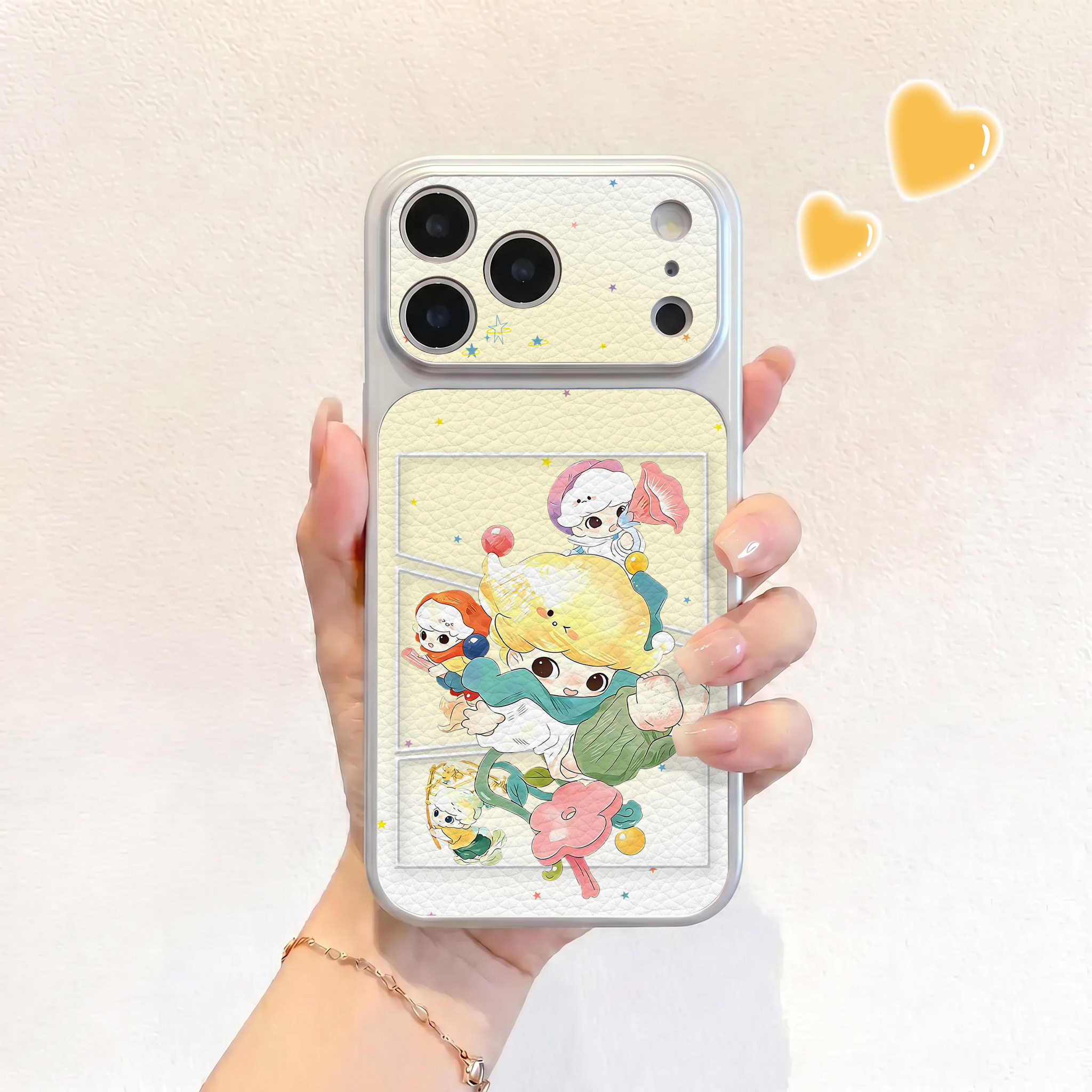 拼贴风公仔适用iPhone17不会撞壳手机壳新款苹果17promax仿皮16pro皮纹壳17pro保护套ip16男女15卡通14可爱
