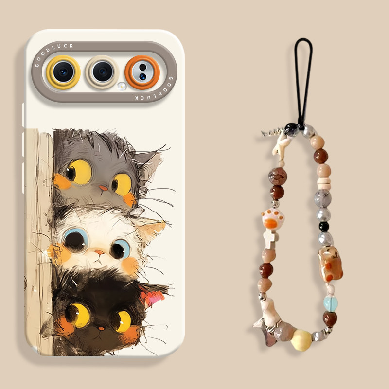 可爱偷感小猫适用华为荣耀500瞳眼手机壳荣耀500pro全包500液态软壳500pro硅胶保护套honor500男女卡通个性