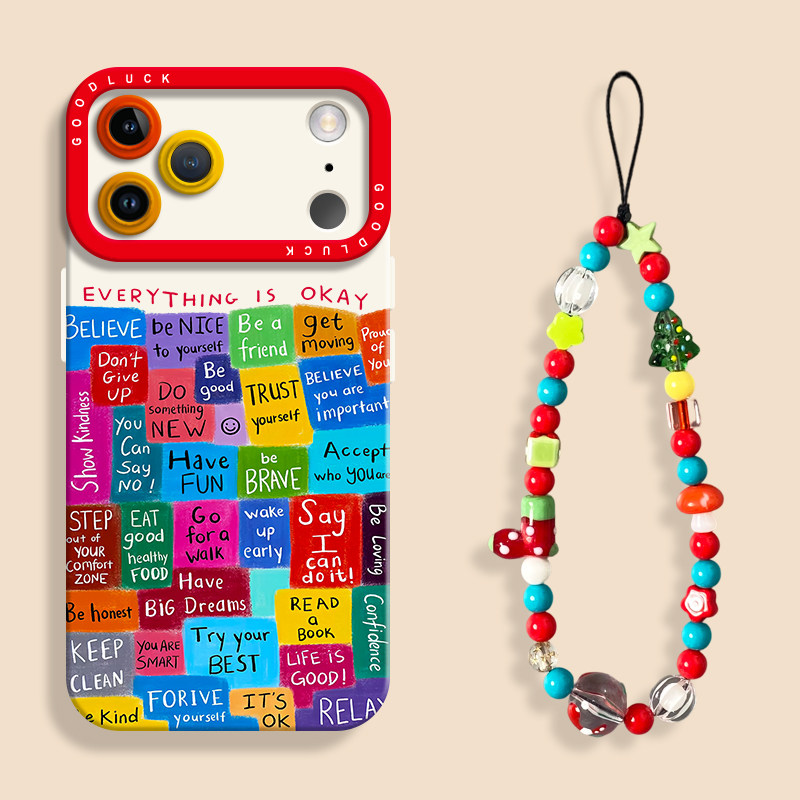 适用苹果17格子英文手机壳