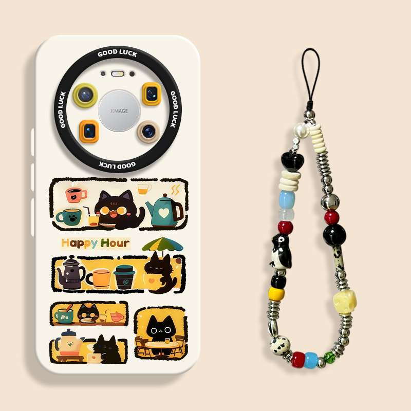 适用于华为mate80promax手机壳卡通秋冬黑猫mate70全包瞳眼60pro+硅胶壳mate40防摔保护套mt80RS非凡大师男女