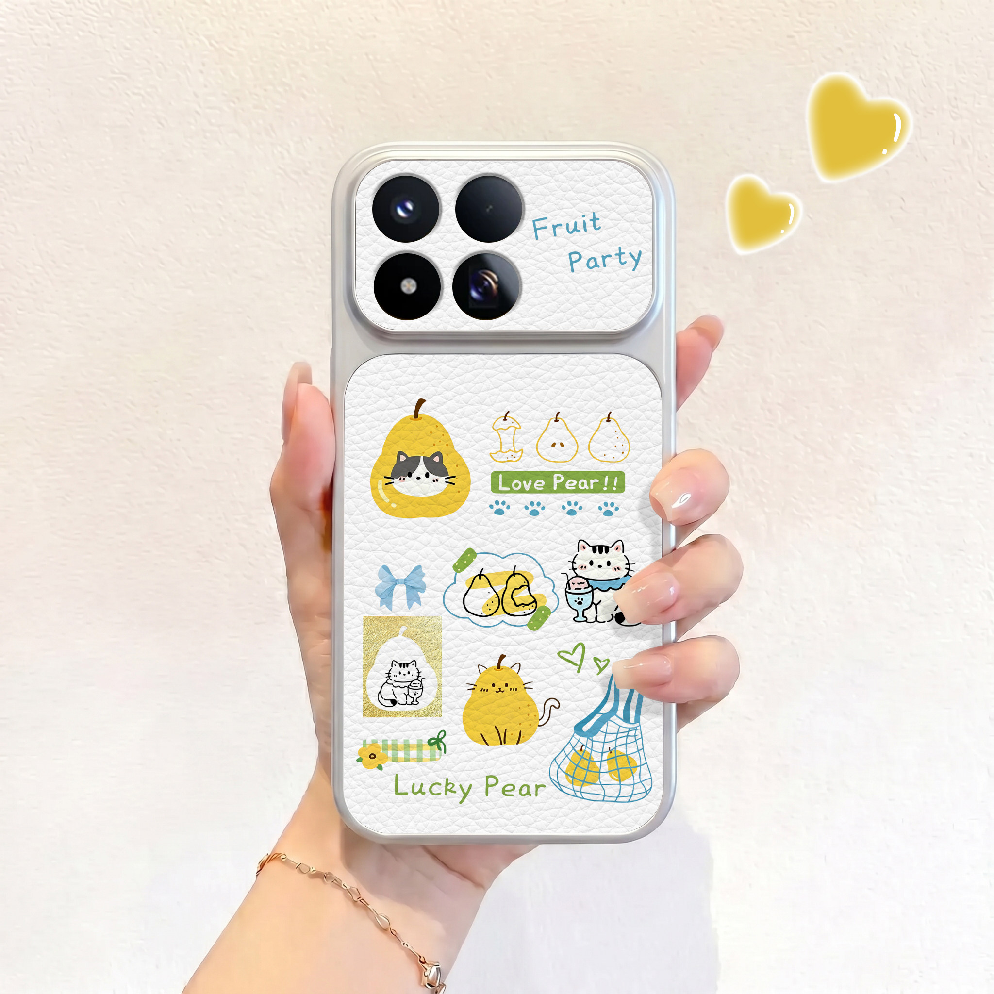 黄蓝梨子猫适用小米17max手机壳小米17promax皮纹壳17硅胶15pro保护套XIAOMI男女ultra高级14仿皮15可爱卡通