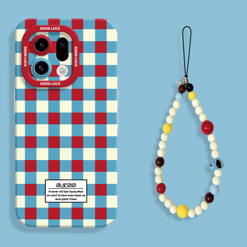 【小红书爆款】红蓝撞色格子壳