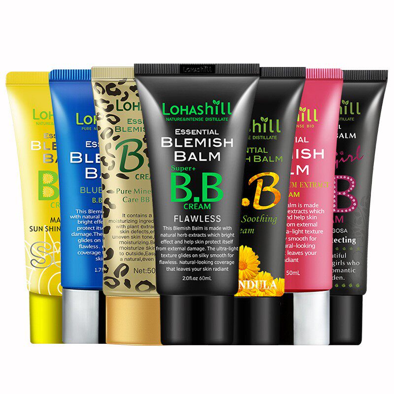 正品Lohashill露韩饰bb霜遮瑕强保湿金盏花玫瑰女孩豹纹粉底控油