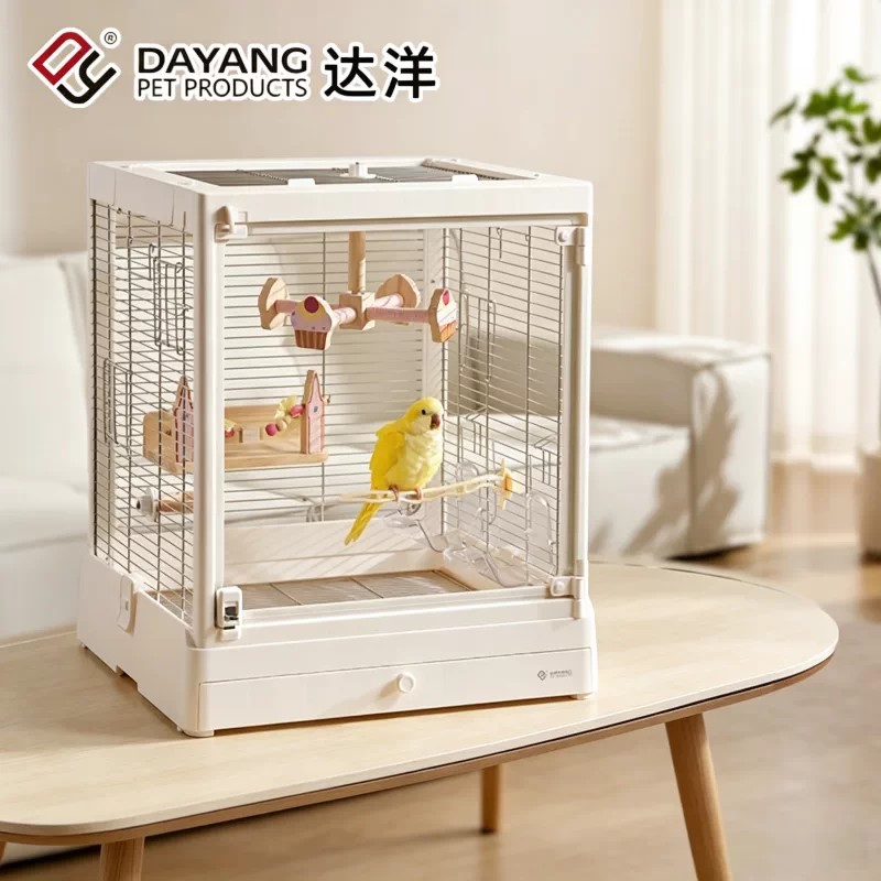 达洋鹦鹉笼子304不锈钢全景玻璃别墅鸟笼和尚玄凤小太阳专用B5002