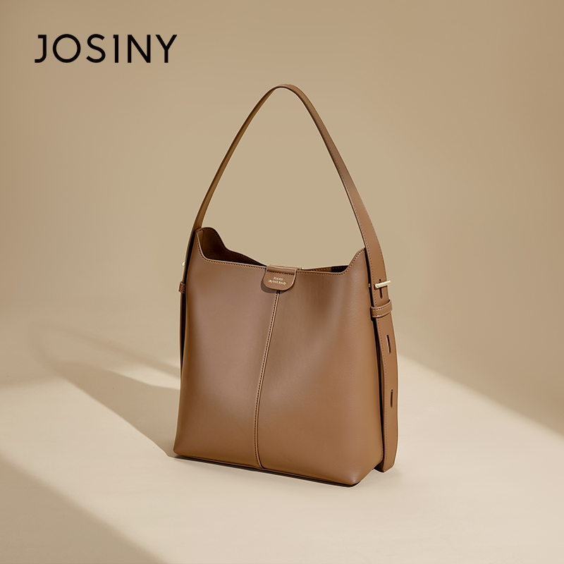 卓诗尼百搭通勤托特包女2025新款秋冬大容量时尚单肩包流行水桶包