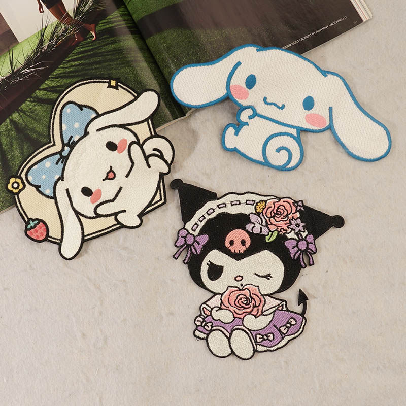 刺绣辅料可爱玉桂狗时尚衣服补丁贴布贴大号装饰图案贴花绣花贴