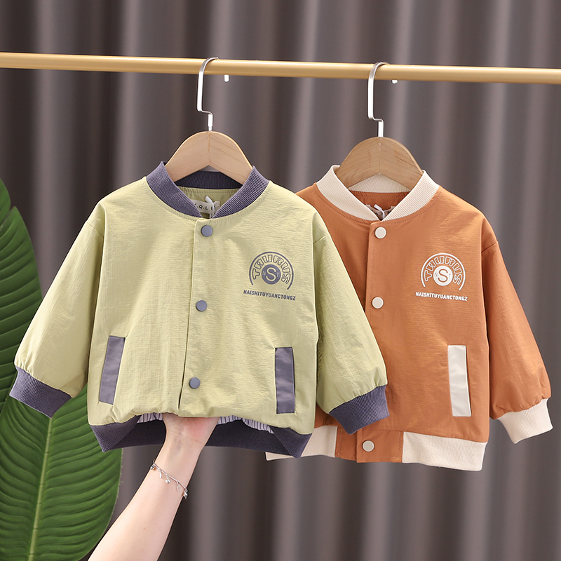 男童外套秋装新款洋气儿童运动棒球服宝宝春秋季小童卡通时尚上衣