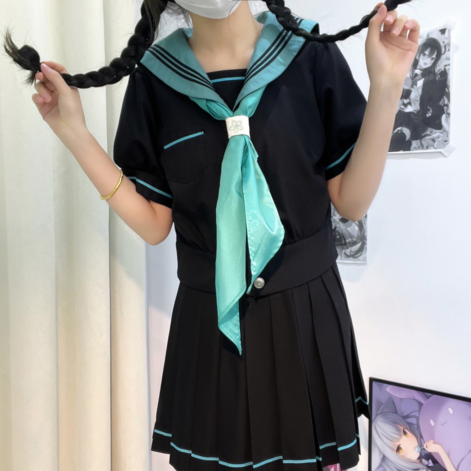 初音收腰泡泡袖学院风JK制服套装