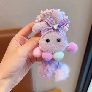 儿童头绳可爱海狸发圈毛线卡通绿色怪兽皮筋女孩扎马尾丸子头发饰