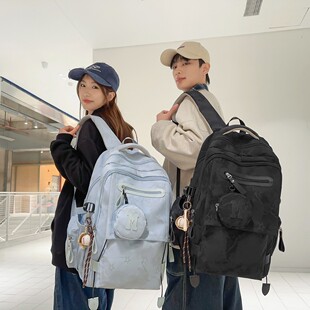 书包男生初中生高颜值ins小众浅色扎染双肩包大容量轻便百搭背包
