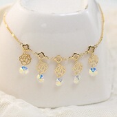 镂空玫瑰花水晶新款 饰品欧比雅比时尚 经典 脚链