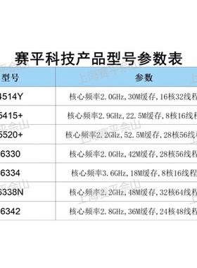 Intel/英特尔 服务器 4514Y/5415+/5520+/6330/6334/6338N/6342