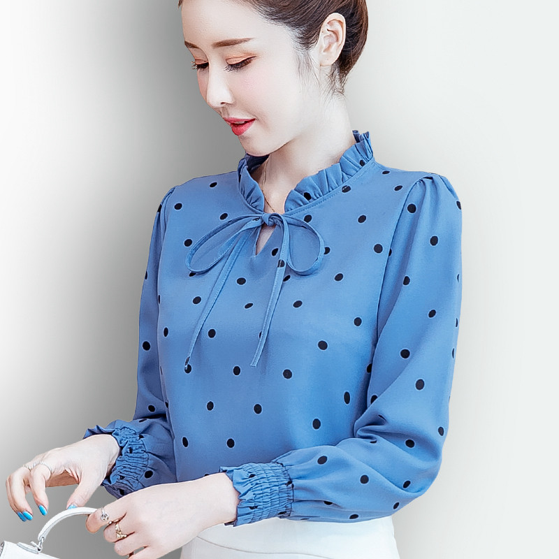 雪紡衫女長袖2019秋裝新款寬松上衣遮肚子打底衫冬季洋氣加絨襯衫在類目 女裝/女士精品, 蕾絲衫/雪紡衫中 - 來自Buy2taobao.com提供專業的淘寶代購服務