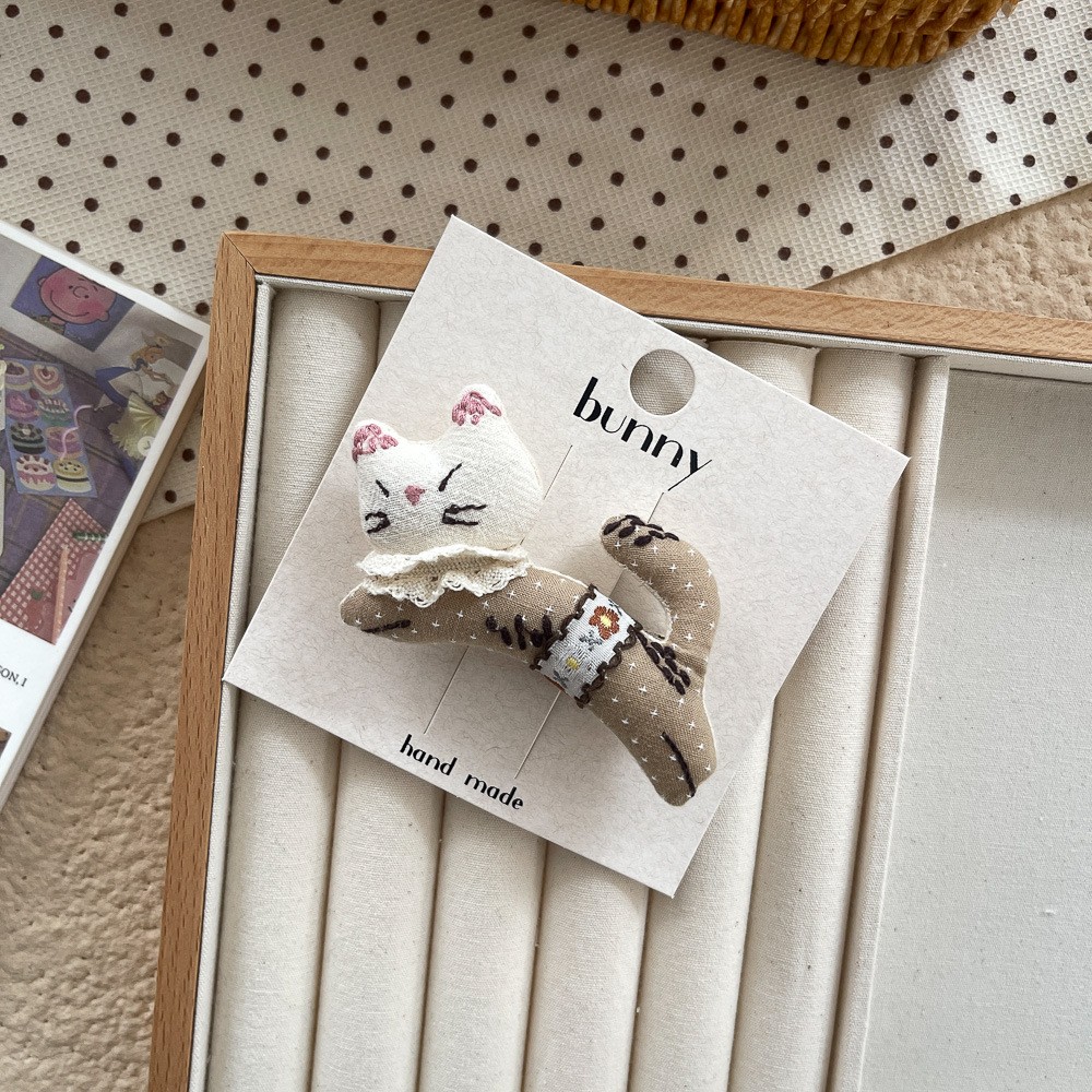 初秋森系手作布艺儿童发夹