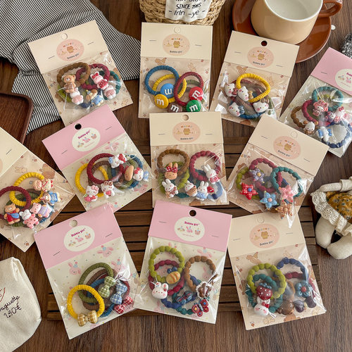 儿童秋冬系萌趣卡通豆豆发圈