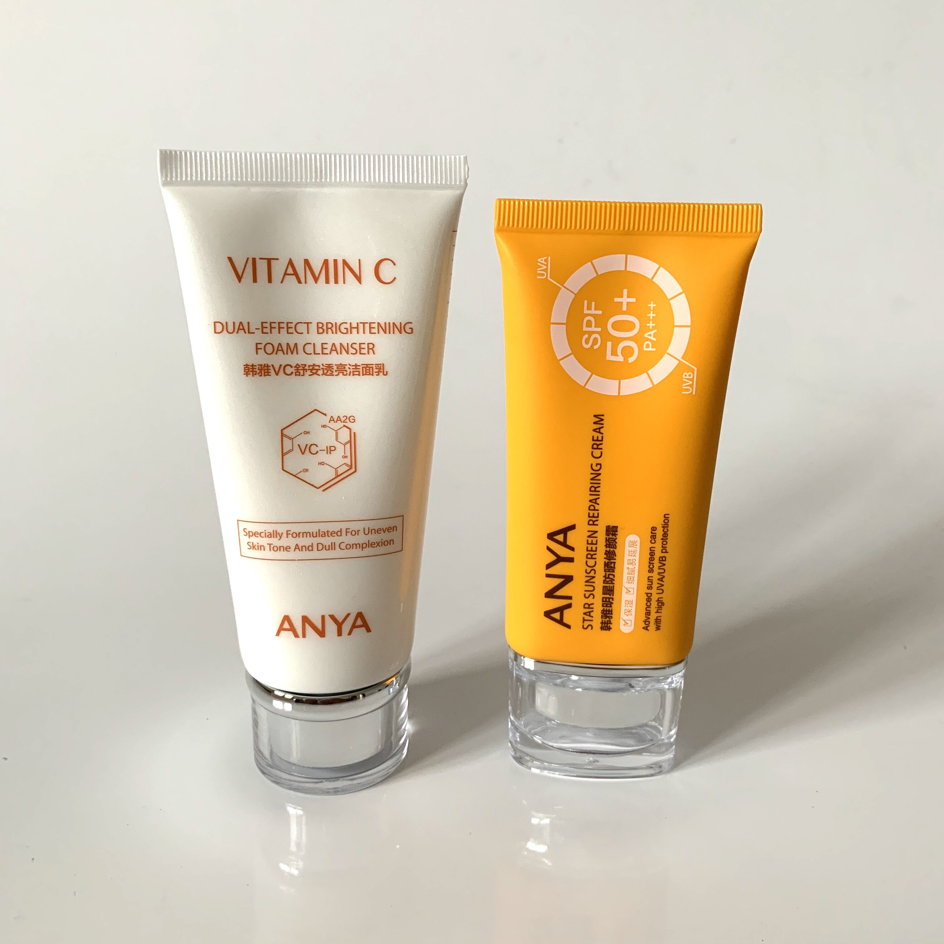 韩雅明星防晒修颜霜spf50 pa   隔离防晒霜水润物理防晒刮码发货