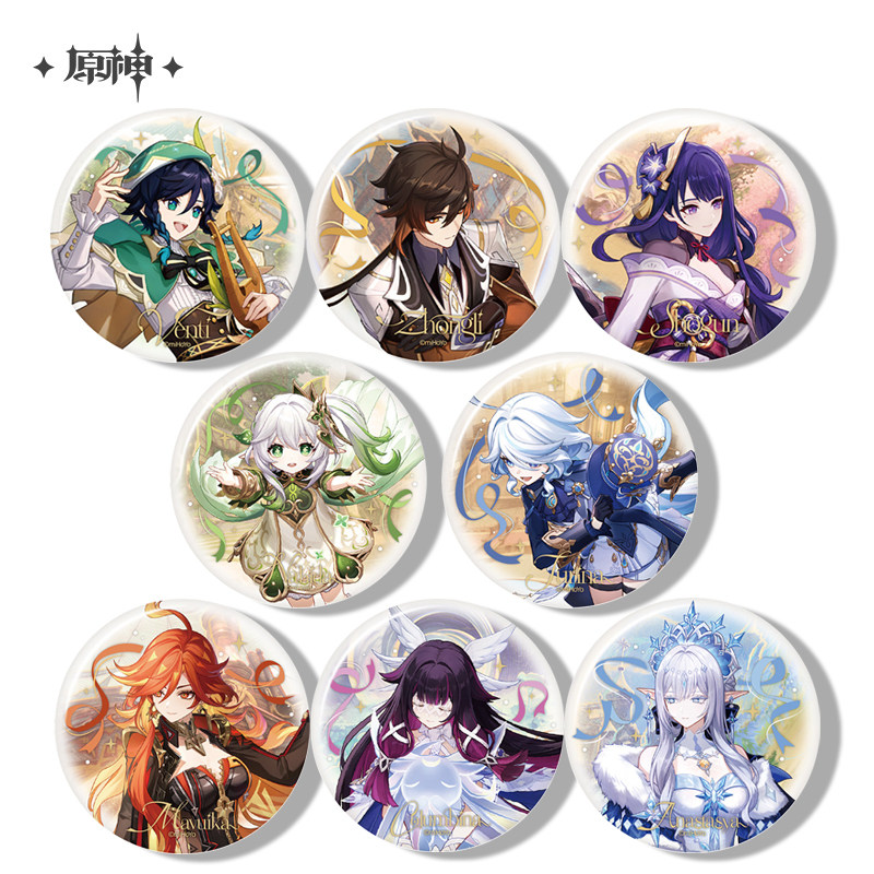 原神正版官谷六周年新品七神周年庆系列周边徽章立牌芙宁娜玛薇卡