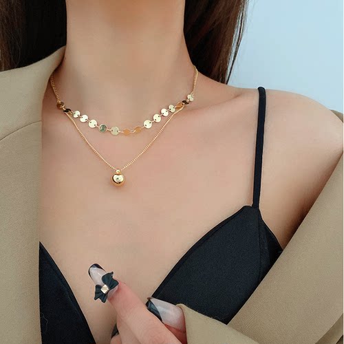 女夏轻小众精致双层叠戴ins项链