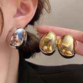 欧美金色大耳环女小众设计感高级冷淡风夸张轻奢银色耳钉金属耳饰