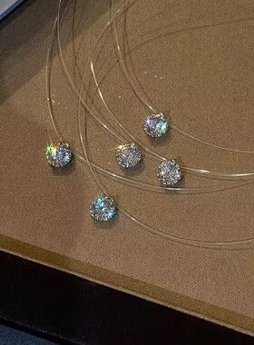 人鱼之泪超闪莫桑钻吊坠项链
