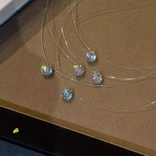 人鱼之泪超闪莫桑钻吊坠项链