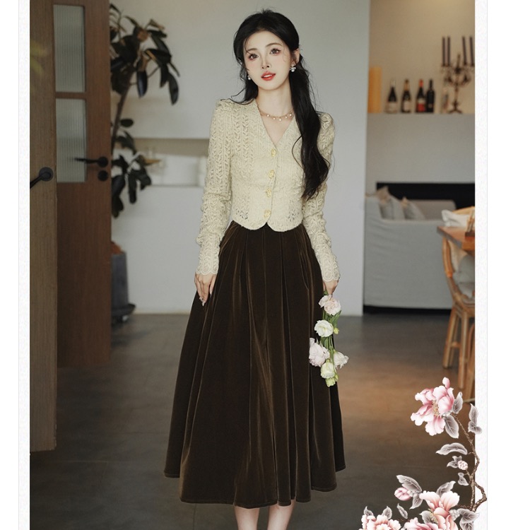 法式显瘦蕾丝连衣裙打底裙名媛