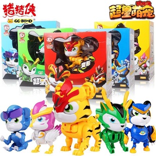 猪猪侠玩具之超星萌宠超级铁拳虎恐龙日记变形合体机器人儿童玩具