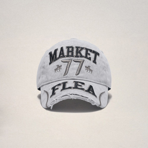 Fleamarket美式复古刺绣棒球帽破坏帽檐高街棒球帽小众加深鸭舌帽