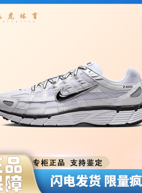 Nike P-6000 低帮 休闲城市通勤跑步鞋 男女同款 银白CD6404-107