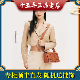 迪桑娜女包织序系列正品2024春新款真皮编织手提单肩腋下包