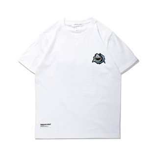 新款 T恤2024年夏季 简约百搭圆领宽松 男士 TI原创国潮白鲨刺绣短袖