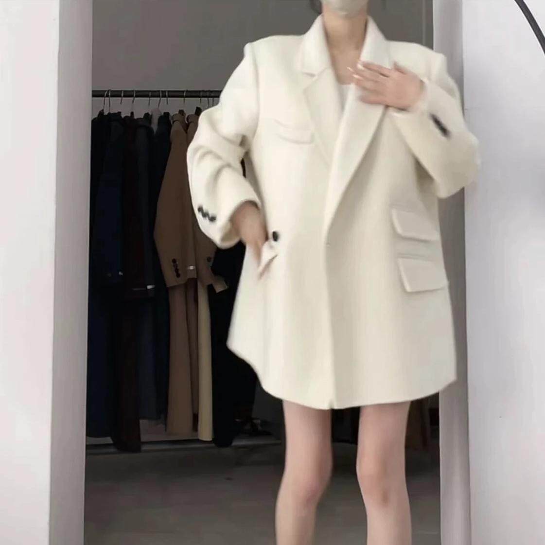 【冬日恋歌】新款韩版小个子双面羊绒大衣女短款呢子西装毛呢外套,女装/女士精品,毛呢外套,淘宝优惠券,粉丝福利购,淘宝优惠卷