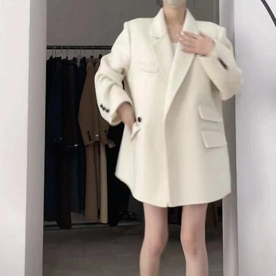 气质百搭短款小个子双面羊绒大衣