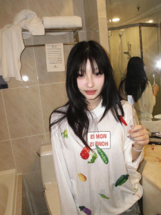 薄款 品牌专柜高端女装 防晒T恤女夏季 白色印花长袖 上衣潮 外贸美式