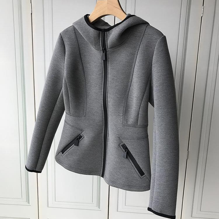 一线品牌清仓捡漏必入~ju显瘦~修身拉链收腰太空棉连帽棒球服外套