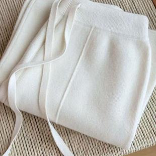 长裤 女软糯直筒拖地云朵裤 加厚100%澳洲美丽诺羊毛阔腿裤 渠道货